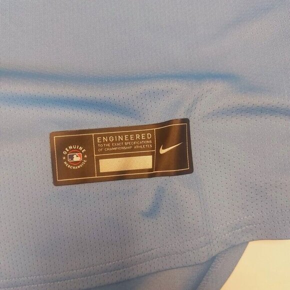 Nike Tampa Bay Devil Rays Full Button Jersey Mens Size L Wander Franco #5 Blue - Picture 6 of 9